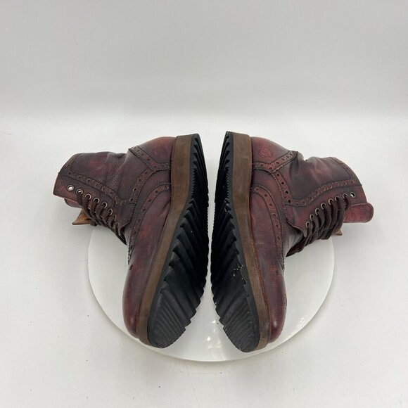 Men's Brown Leather Brogue Boots - Picture 9 of 16